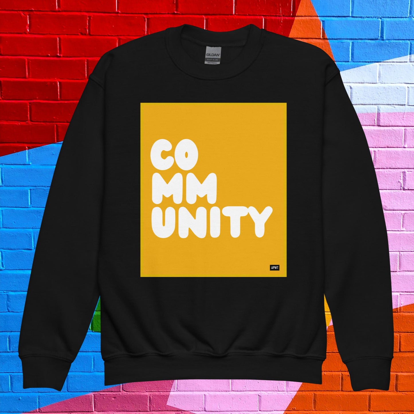 Community Kids in Autumn Leaves Unisex Crew Neck Sweatshirt - Available in Assorted Colors