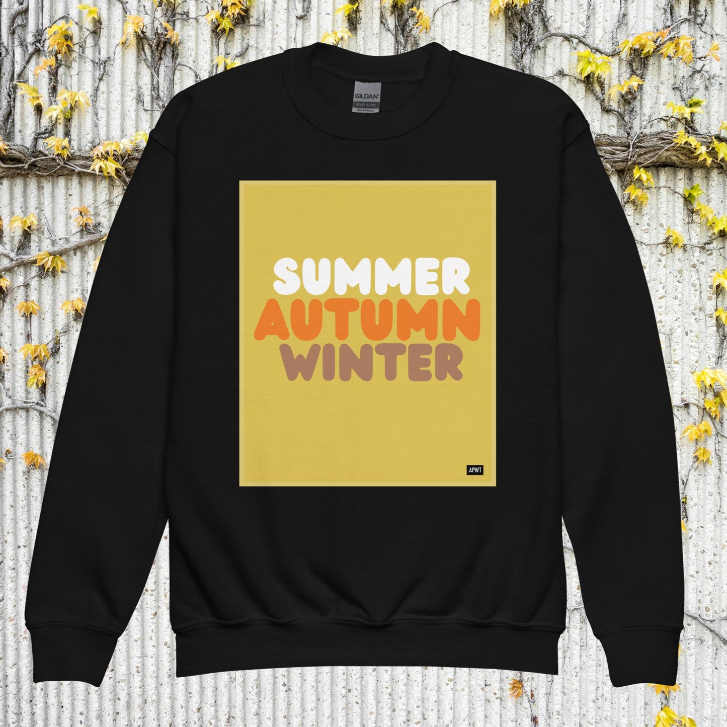Autumn Kids in Yellow Unisex Crew Neck Sweatshirt - Available in Assorted Colors