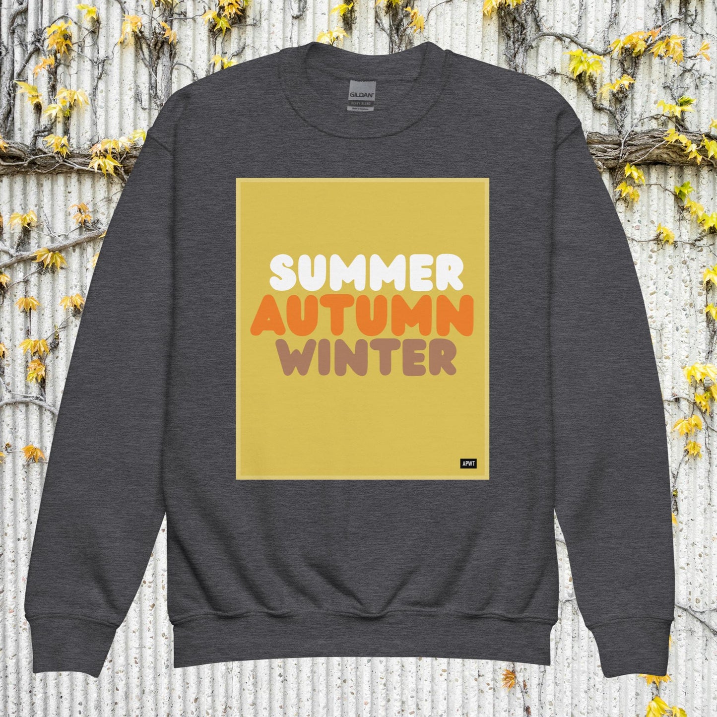 Autumn Kids in Yellow Unisex Crew Neck Sweatshirt - Available in Assorted Colors