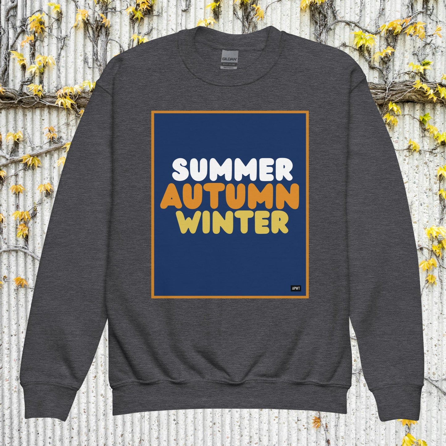 Autumn Kids in Blue Unisex Crew Neck Sweatshirt - Available in Assorted Colors