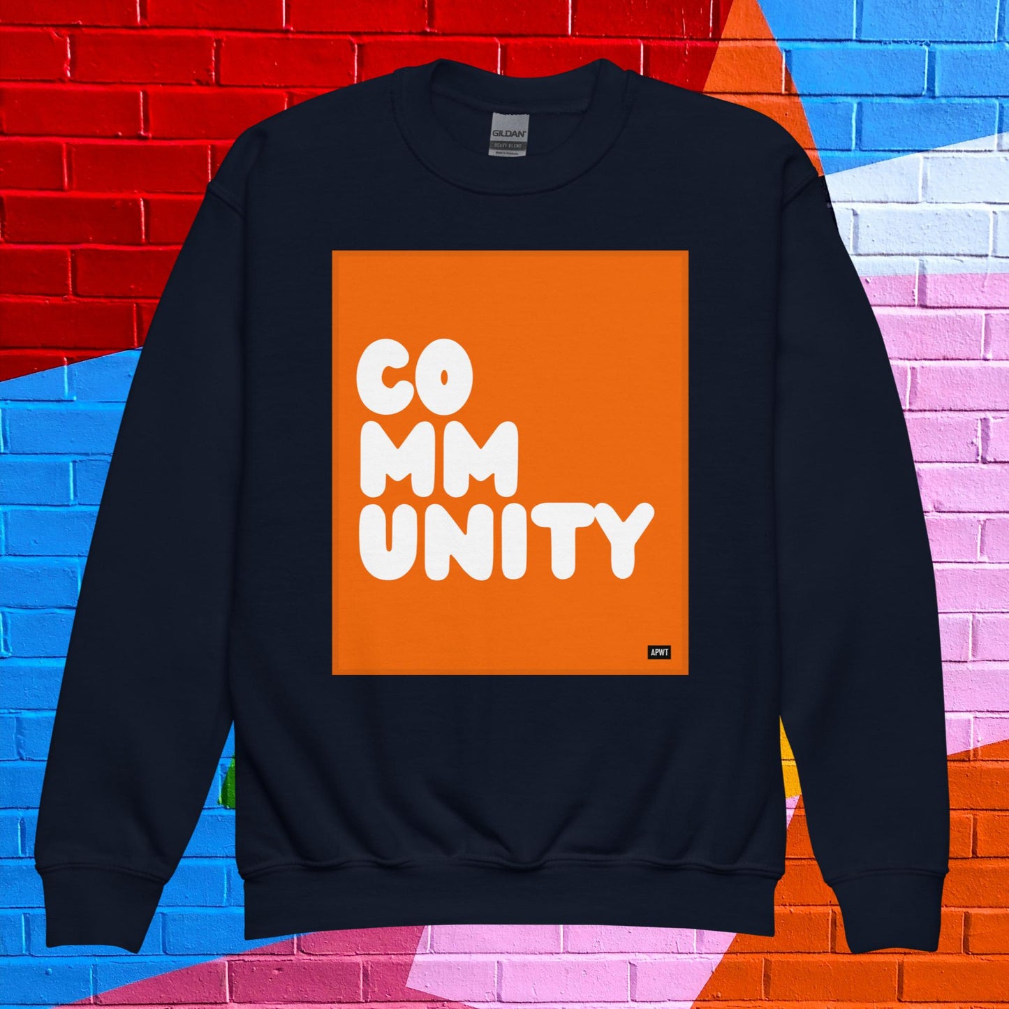 Community Kids in Pumpkin Unisex Crew Neck Sweatshirt - Available in Assorted Colors
