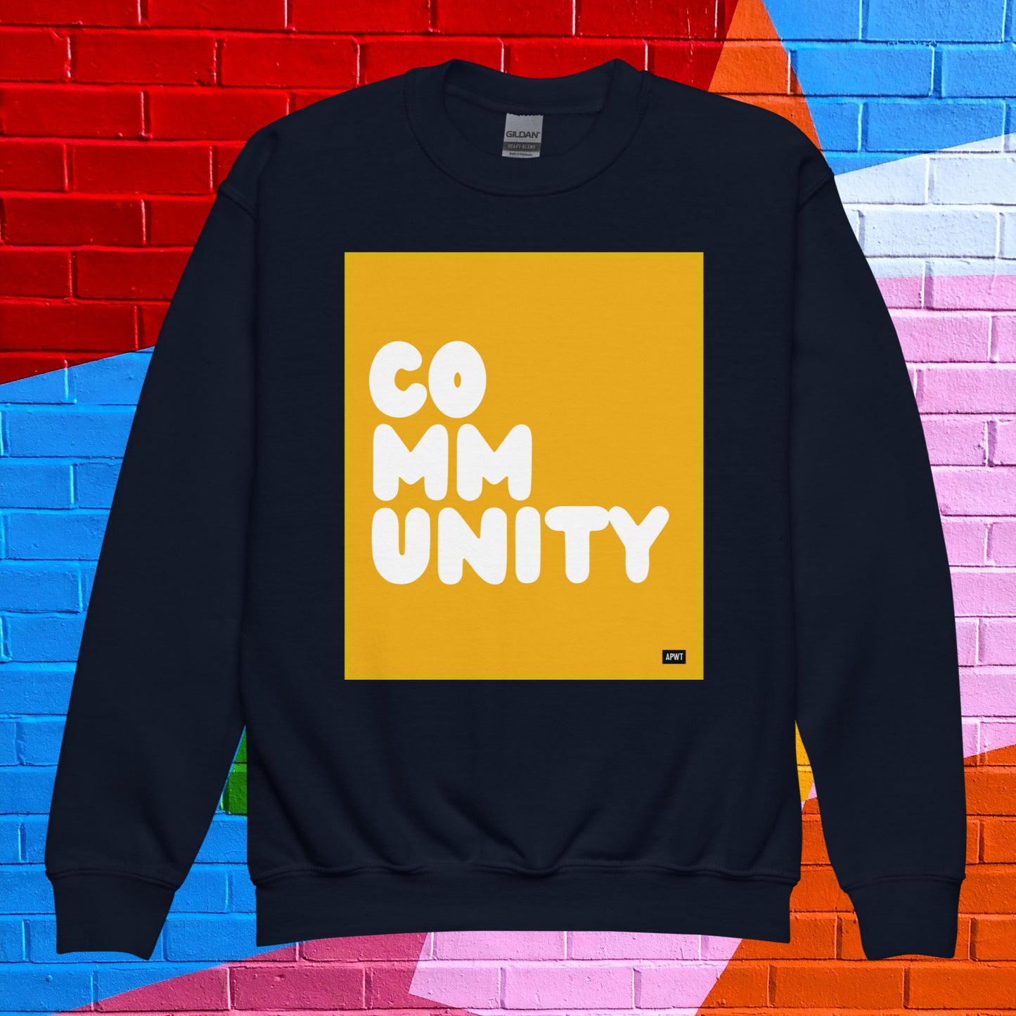 Community Kids in Autumn Leaves Unisex Crew Neck Sweatshirt - Available in Assorted Colors