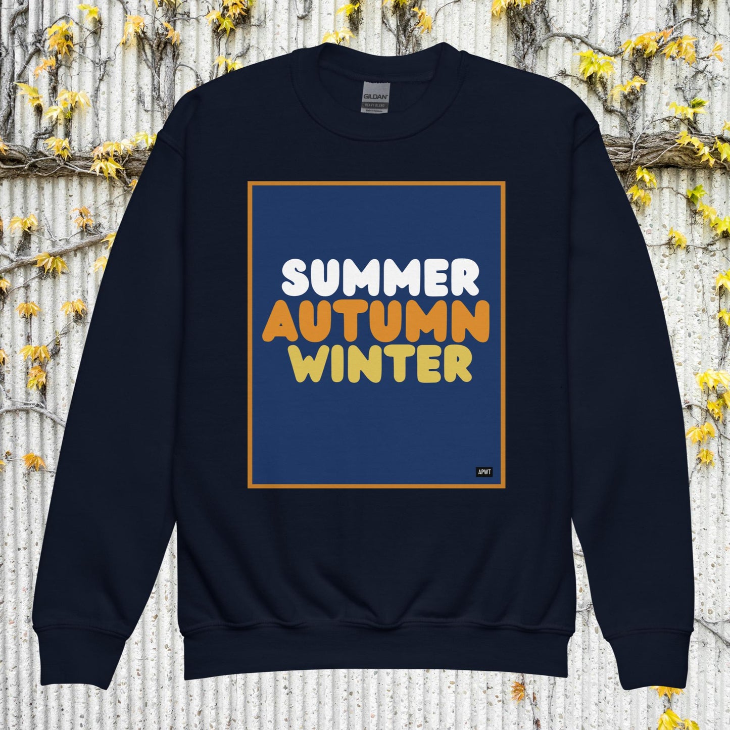 Autumn Kids in Blue Unisex Crew Neck Sweatshirt - Available in Assorted Colors