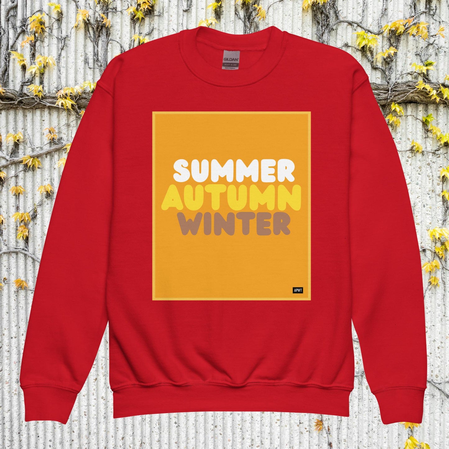Autumn Kids in Orange Unisex Crew Neck Sweatshirt - Available in Assorted Colors