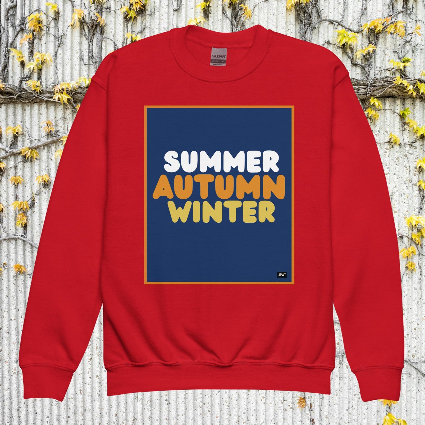 Autumn Kids in Blue Unisex Crew Neck Sweatshirt - Available in Assorted Colors