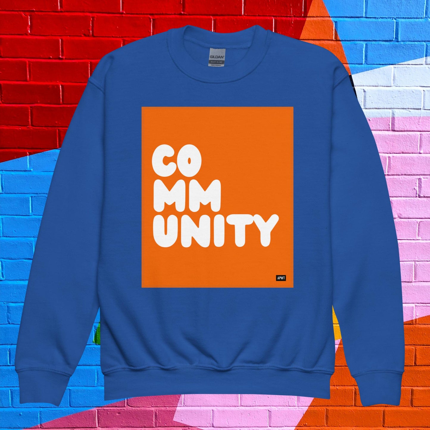 Community Kids in Pumpkin Unisex Crew Neck Sweatshirt - Available in Assorted Colors