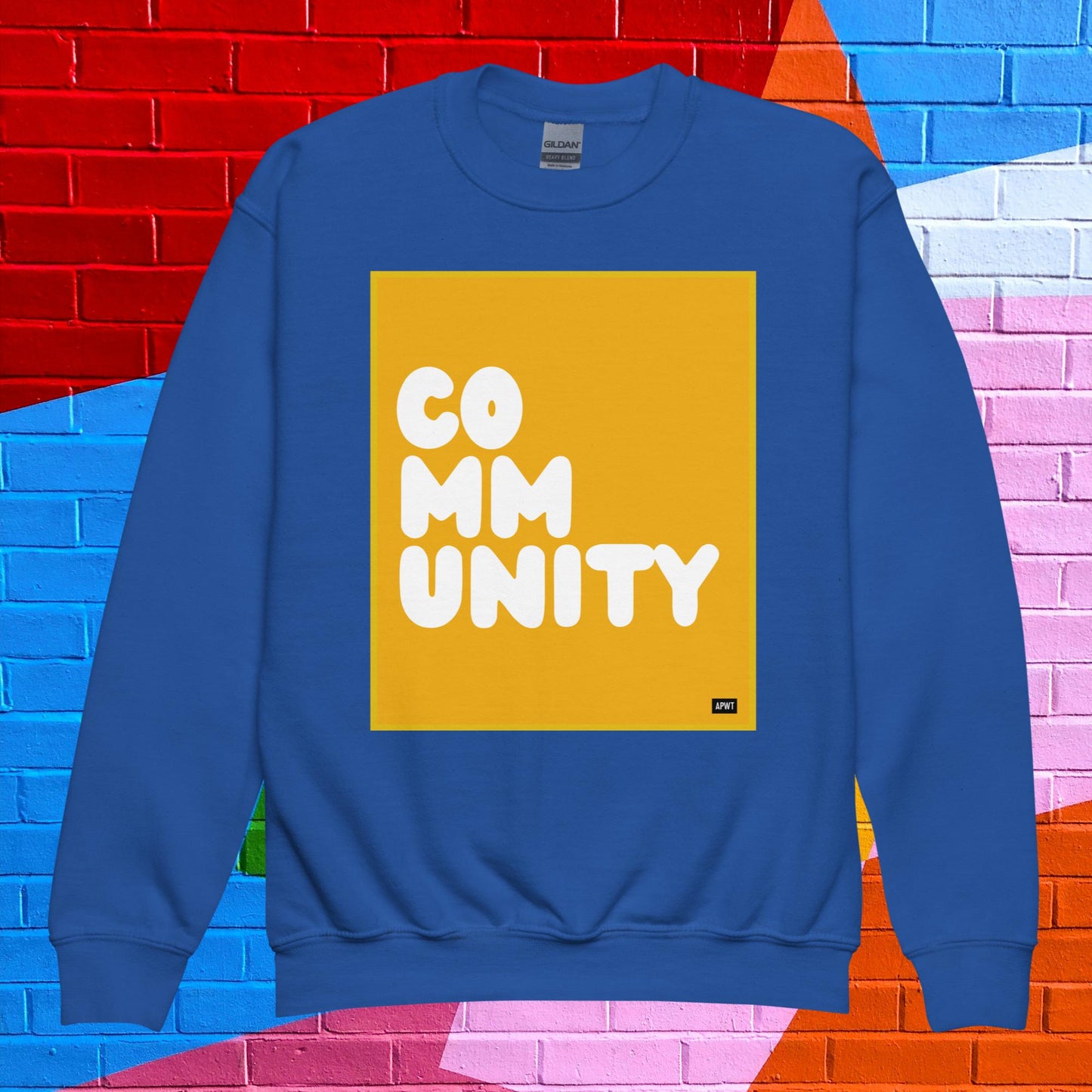 Community Kids in Autumn Leaves Unisex Crew Neck Sweatshirt - Available in Assorted Colors