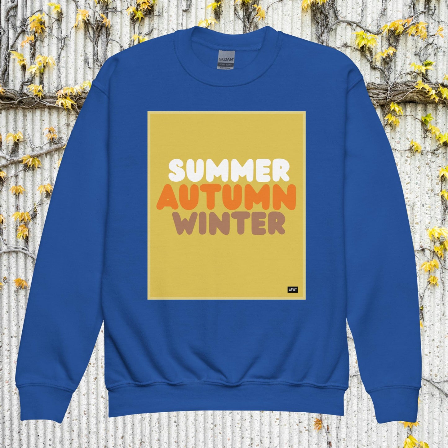 Autumn Kids in Yellow Unisex Crew Neck Sweatshirt - Available in Assorted Colors
