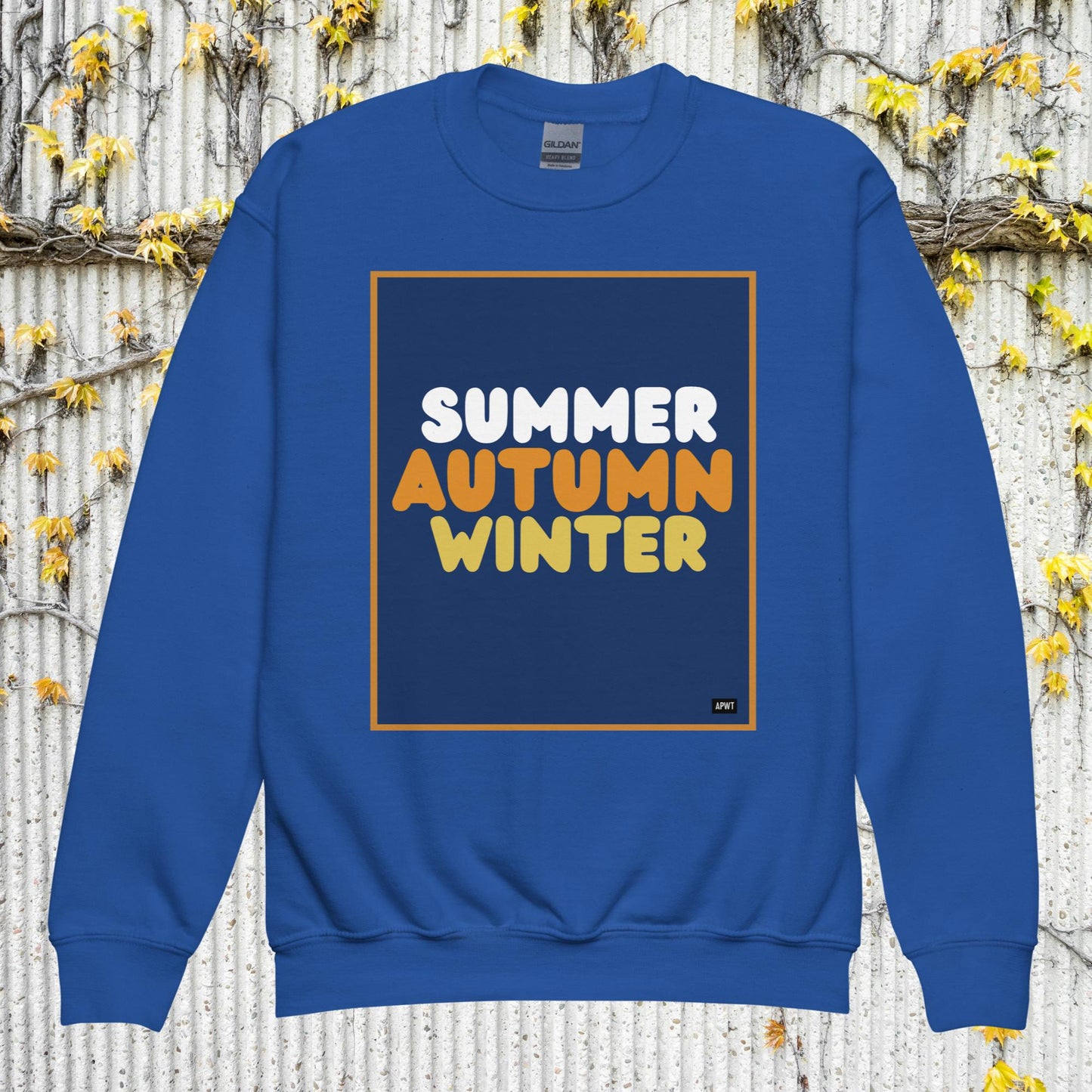 Autumn Kids in Blue Unisex Crew Neck Sweatshirt - Available in Assorted Colors