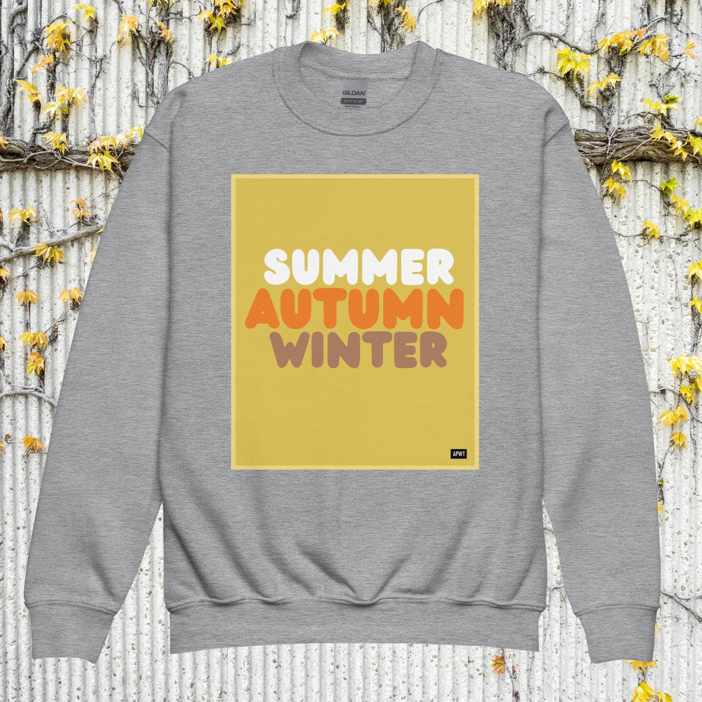 Autumn Kids in Yellow Unisex Crew Neck Sweatshirt - Available in Assorted Colors