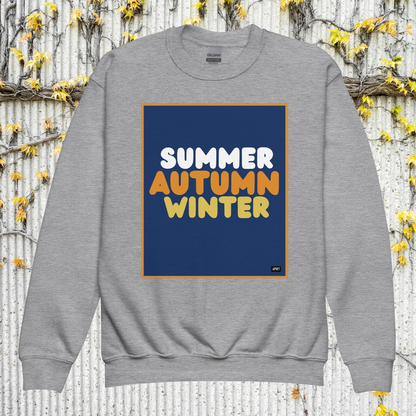 Autumn Kids in Blue Unisex Crew Neck Sweatshirt - Available in Assorted Colors