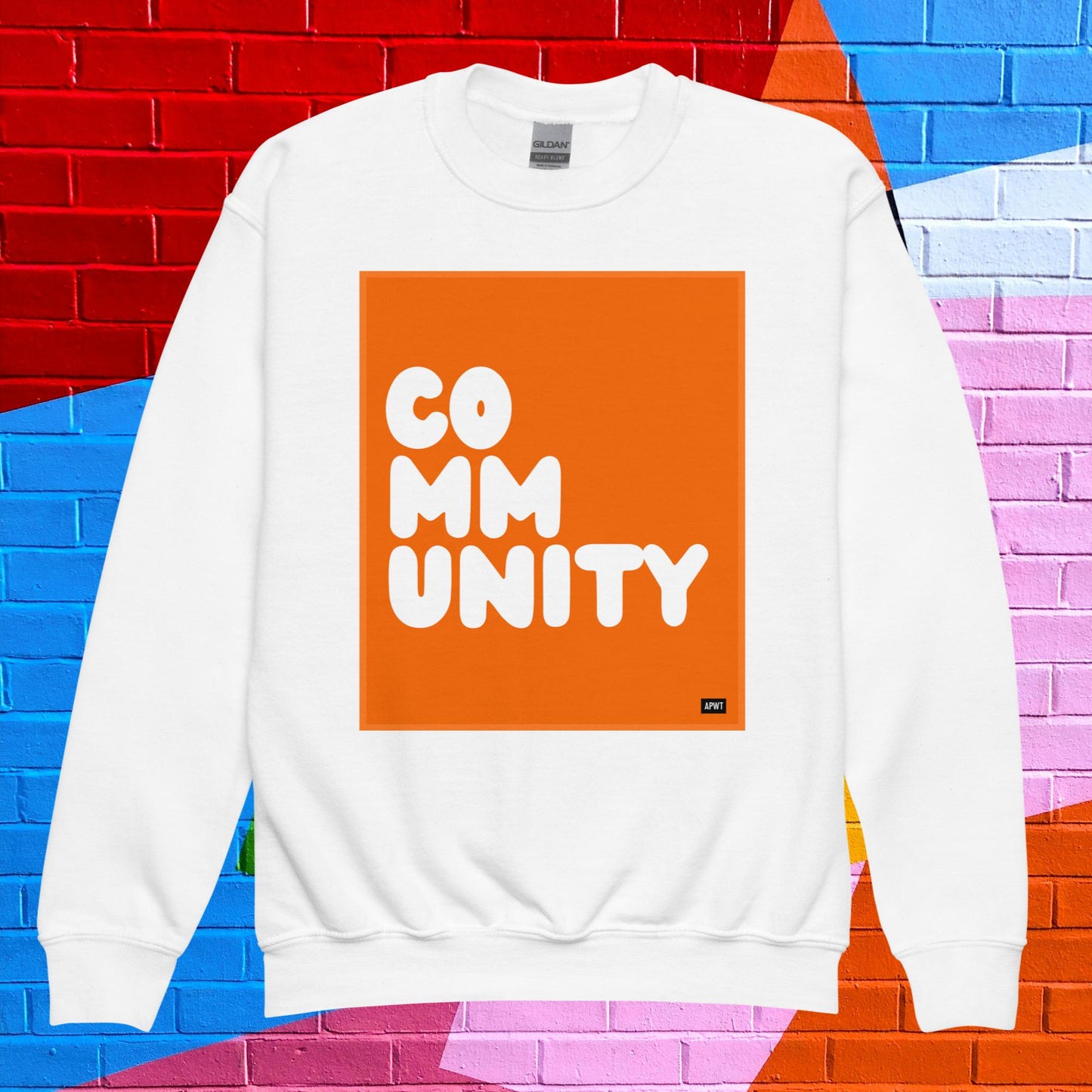 Community Kids in Pumpkin Unisex Crew Neck Sweatshirt - Available in Assorted Colors