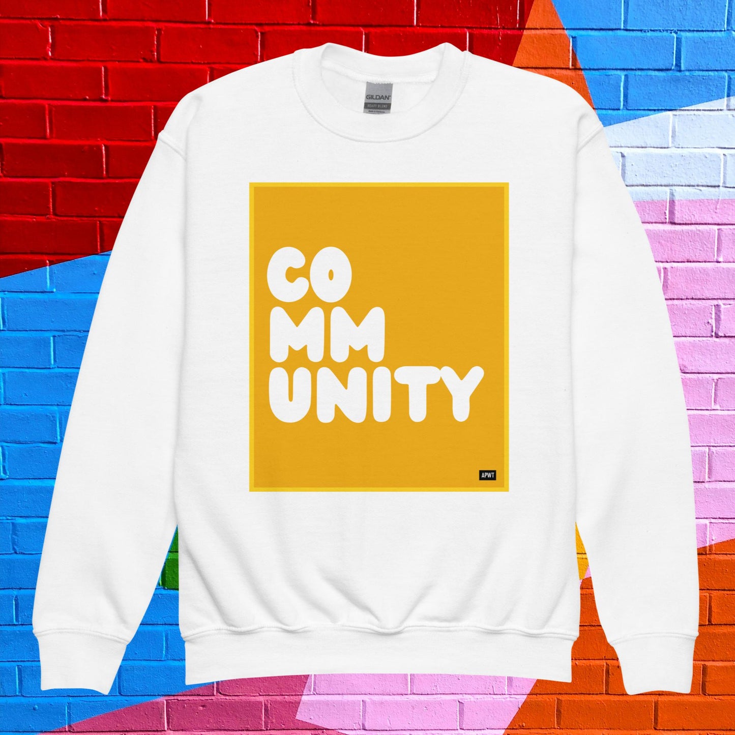Community Kids in Autumn Leaves Unisex Crew Neck Sweatshirt - Available in Assorted Colors