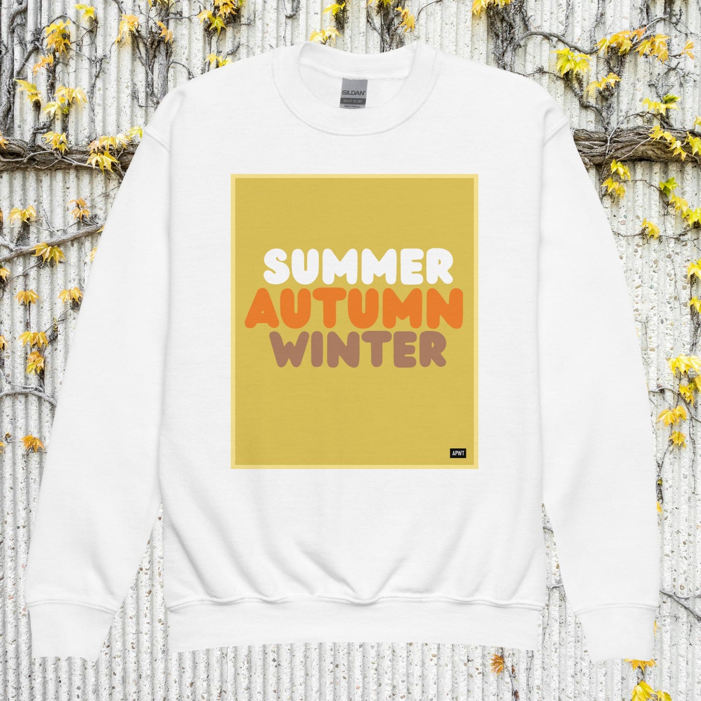 Autumn Kids in Yellow Unisex Crew Neck Sweatshirt - Available in Assorted Colors