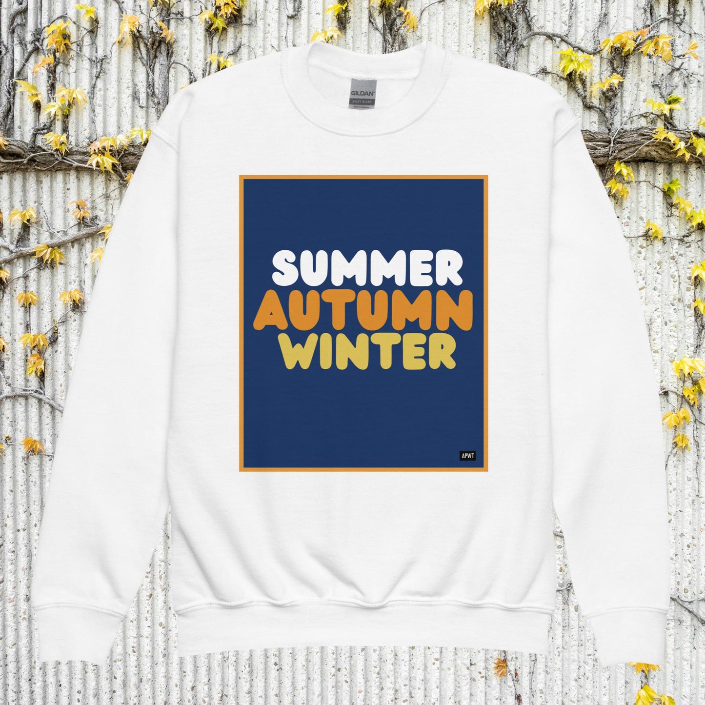 Autumn Kids in Blue Unisex Crew Neck Sweatshirt - Available in Assorted Colors