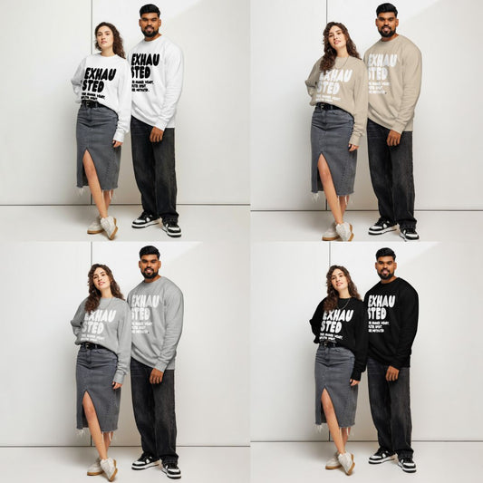 Exhausted Premium Unisex Crew Neck Sweatshirts now in the Shop!