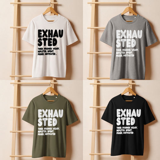 Exhausted Premium Unisex T-Shirts now in the APWT Gift Shop!