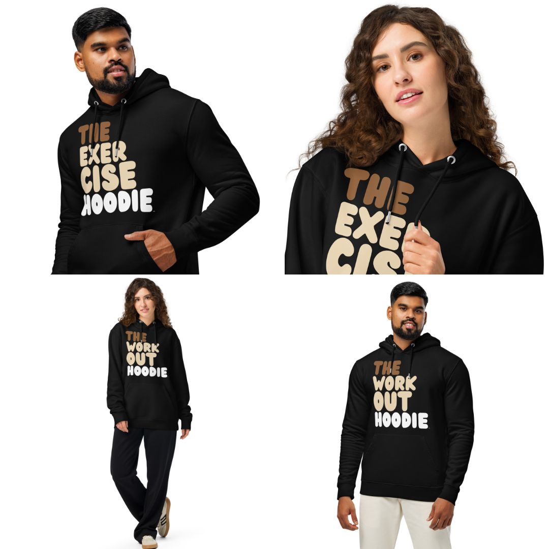 The Exercise Hoodie and the Workout Hoodie are now in the Shop!