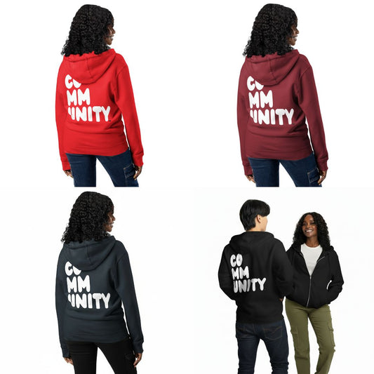 Community Premium Unisex Zip-Up Hoodies are now in the Shop!