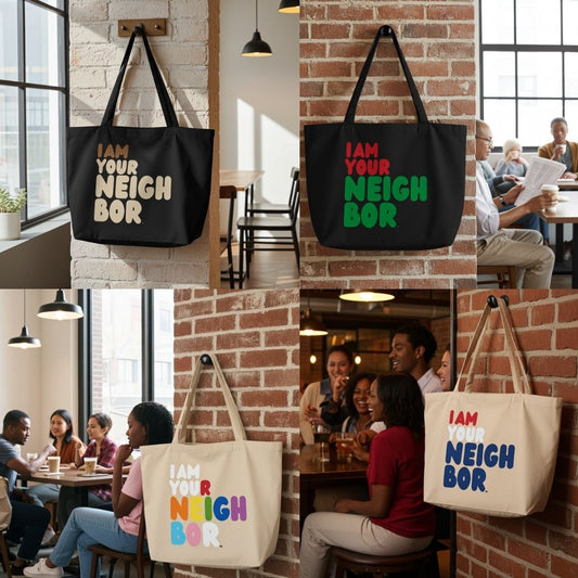 I Am Your Neighbor Tote Bags are now on the APWT Gift Shop!