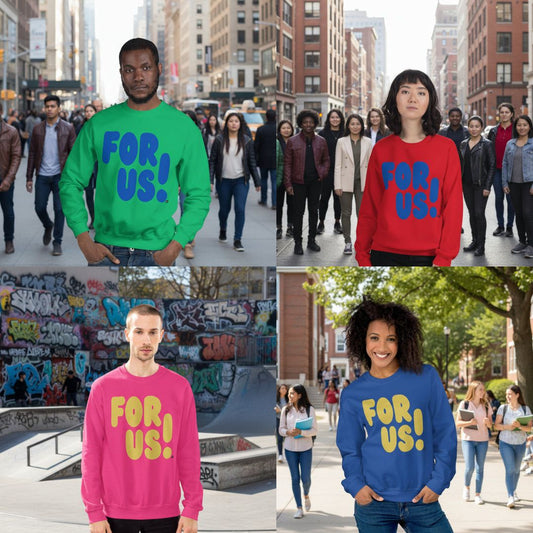 The For Us Spring Unisex Crew Neck Sweatshirts are now in the Shop!