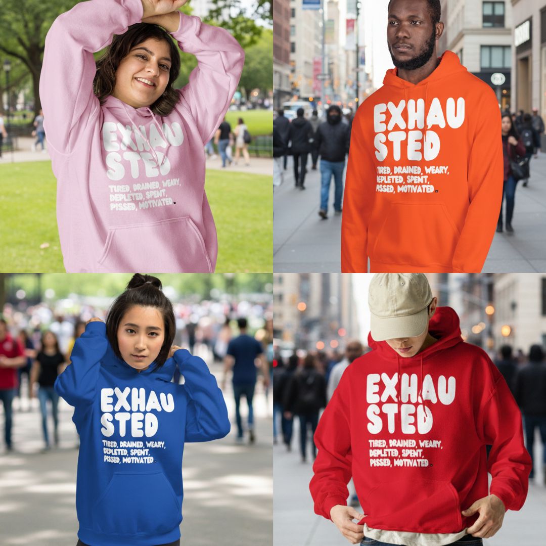 Exhausted Unisex Hoodies now in the APWT Gift Shop!