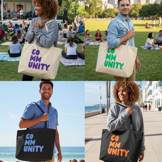 New Community Jumbo Tote Bags in the Shop!