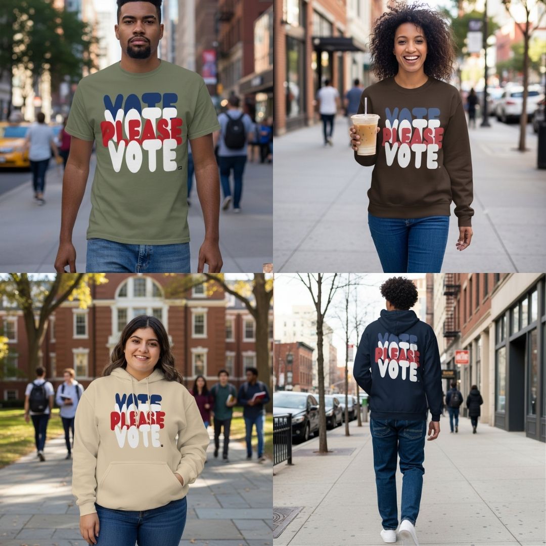 New Please Vote T-Shirt and Sweatshirts in the Shop!