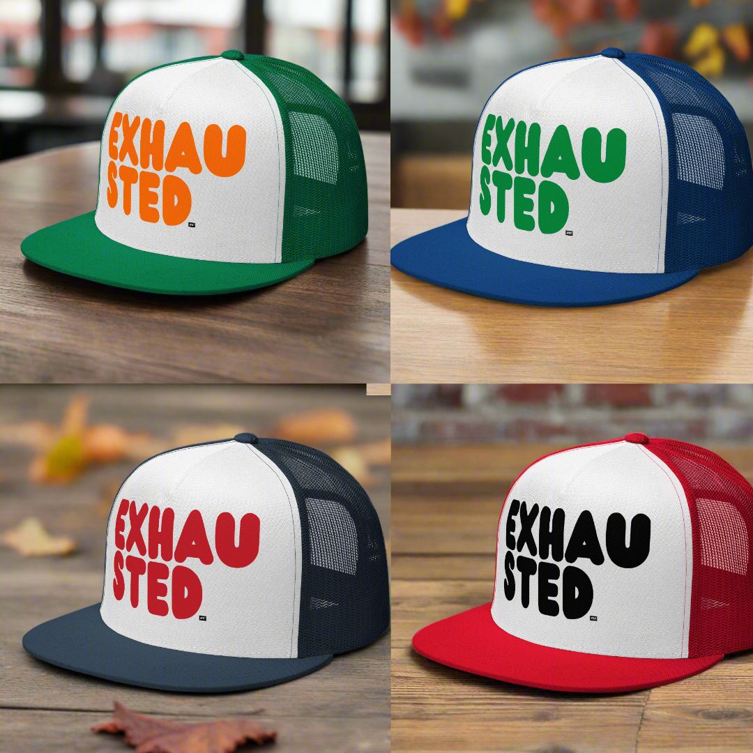 Fall Exhausted Trucker Hats now in the APWT Gift Shop