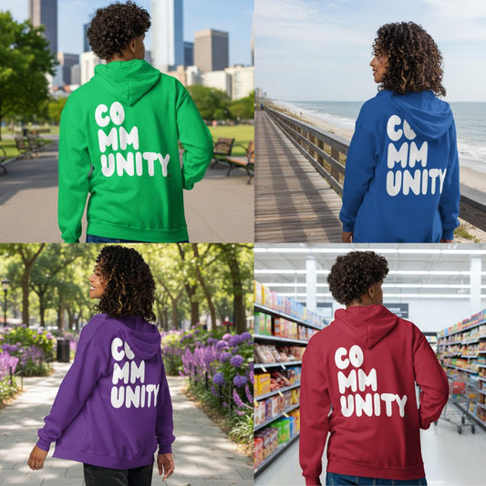 New Community Unisex Zip-Up Hoodies in the Shop!