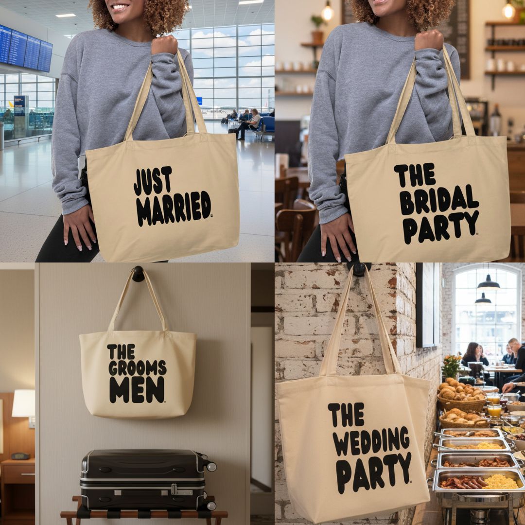 Wedding Party Tote Bags are now in the Shop!