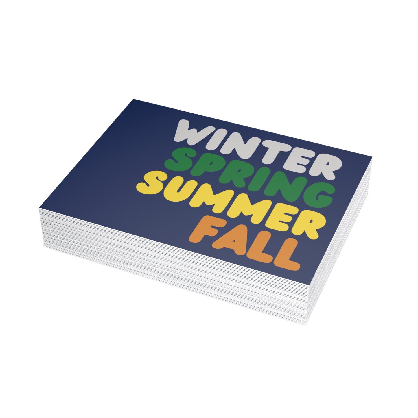 Blue Winter Seasons Postcard Set - 2 Sizes Available, Quantities of 10, 30, 50