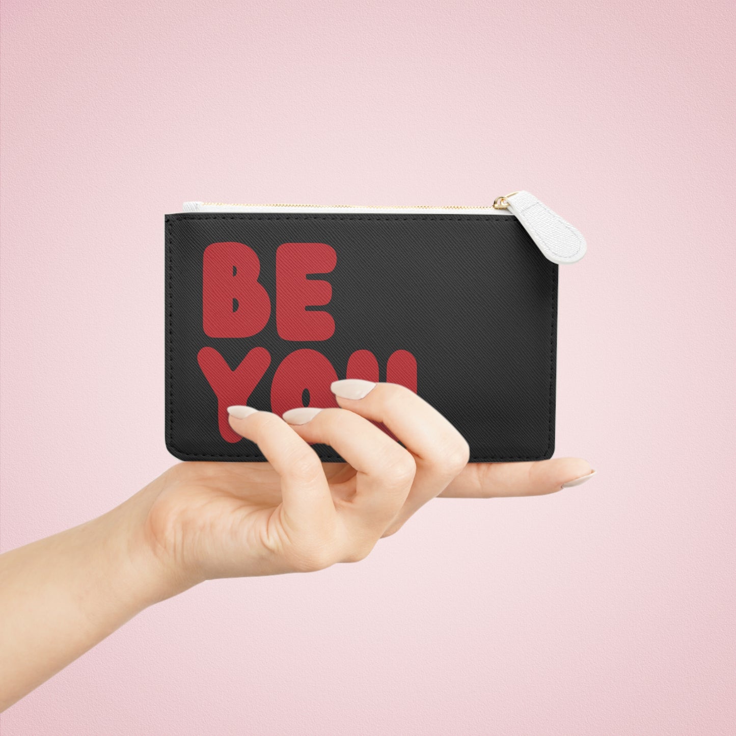 Be You Love in Black and Red Small Zip-Up Pouch