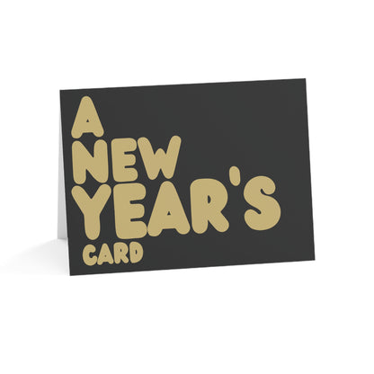 A New Year's Card in Black and Gold Greeting Card Set - 2 Sizes Available, Quantities of 10, 30, 50