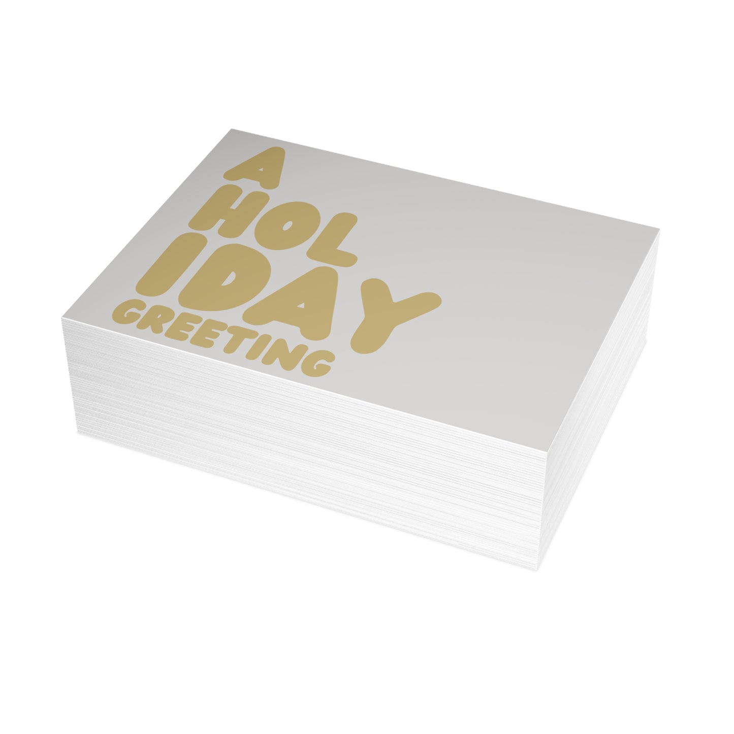 A Holiday Greeting in Grey and Gold Postcard Set - 2 Sizes Available, Quantities of 10, 30, 50