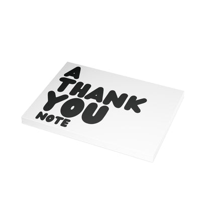 A Thank You Note in White Postcard Set - 2 Sizes Available, Quantities of 10, 30, 50