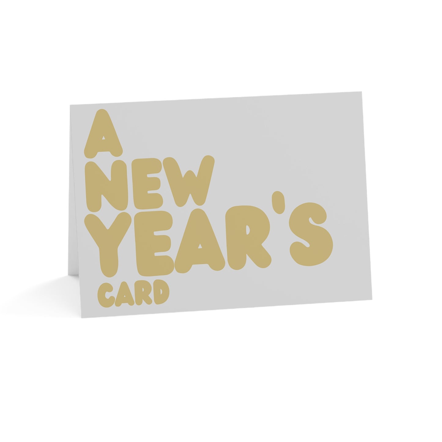 A New Year's Card in Grey and Gold Greeting Card Set - 2 Sizes Available, Quantities of 10, 30, 50