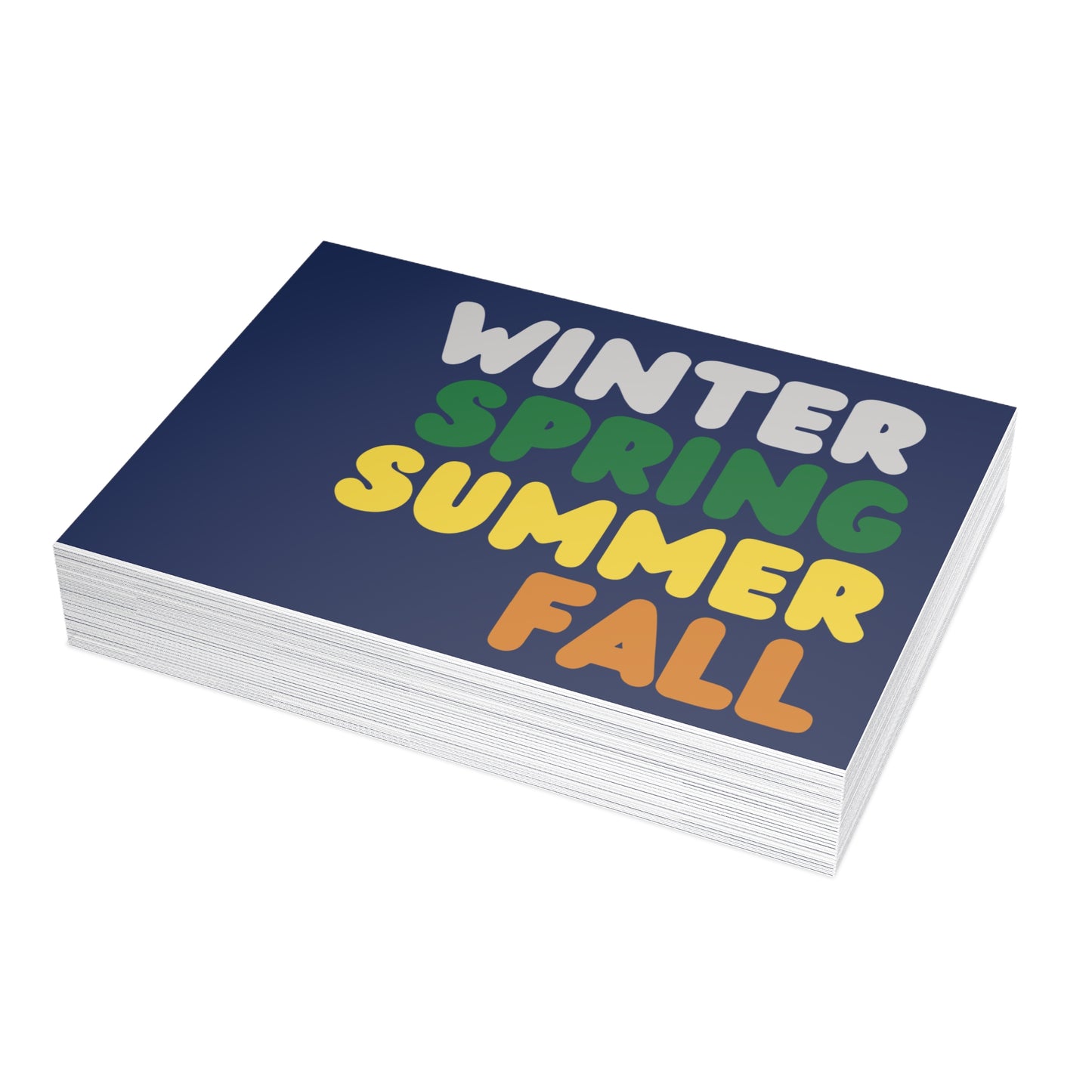 Blue Winter Seasons Postcard Set - 2 Sizes Available, Quantities of 10, 30, 50