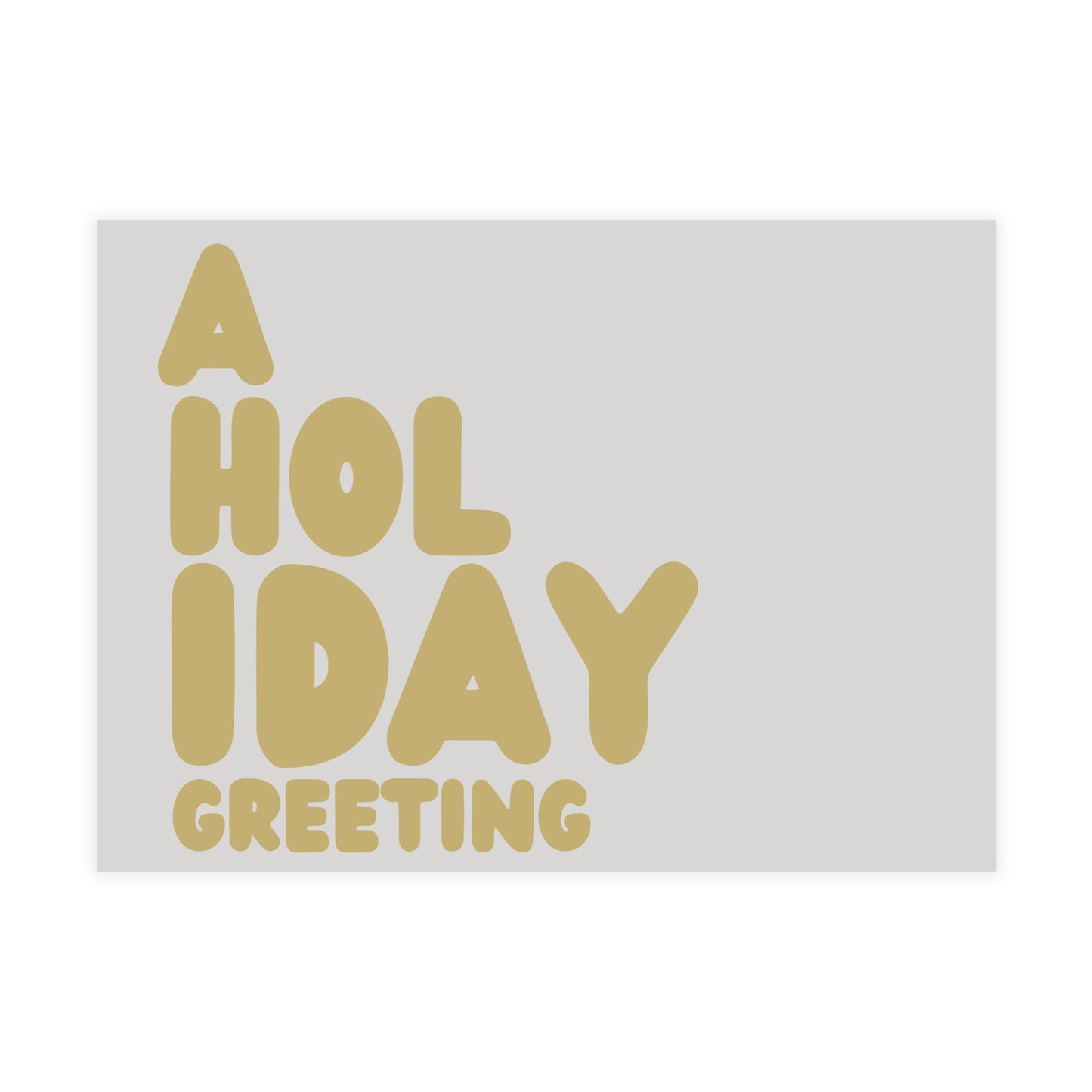 A Holiday Greeting in Grey and Gold Postcard Set - 2 Sizes Available, Quantities of 10, 30, 50