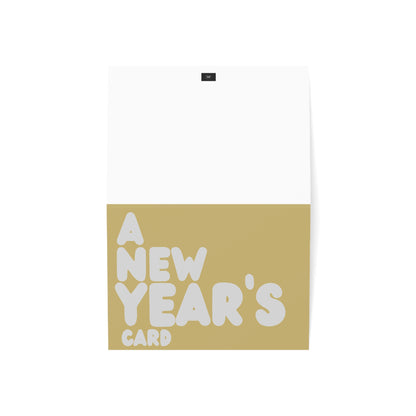 A New Year's Card in Gold and Grey Greeting Card Set - 2 Sizes Available, Quantities of 10, 30, 50