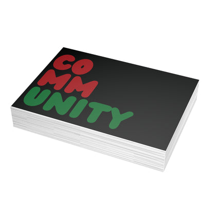 Black Community Postcard Set - 2 Sizes Available, Quantities of 10, 30, 50