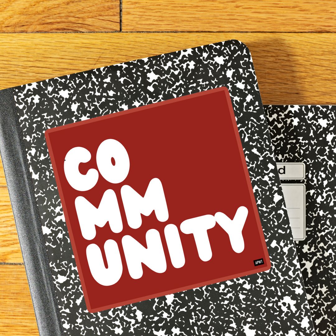 A Community in Apple Red Vinyl Sticker
