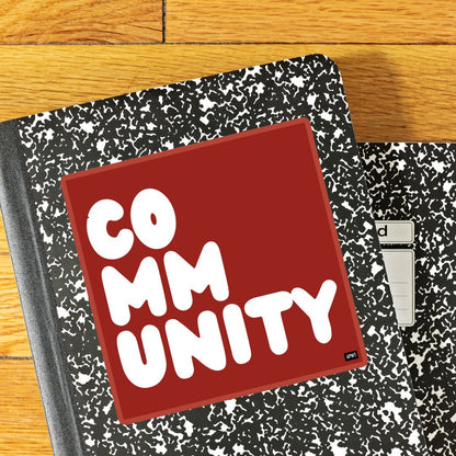 A Community in Apple Red Vinyl Sticker