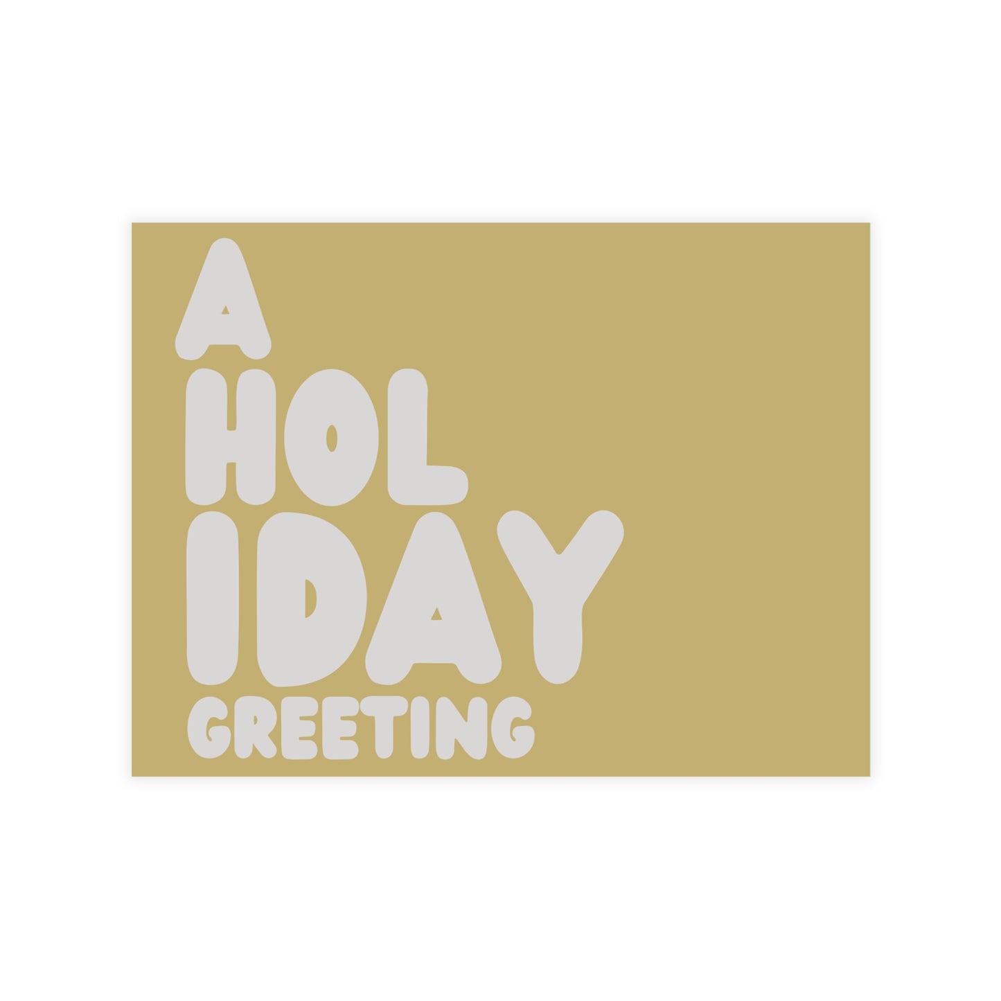 A Holiday Greeting in Gold and Grey Postcard Set - 2 Sizes Available, Quantities of 10, 30, 50