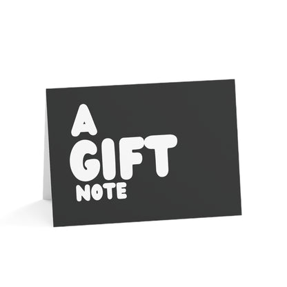 A Gift Note in Black and White Card Set - Quantities of 10, 30, 50