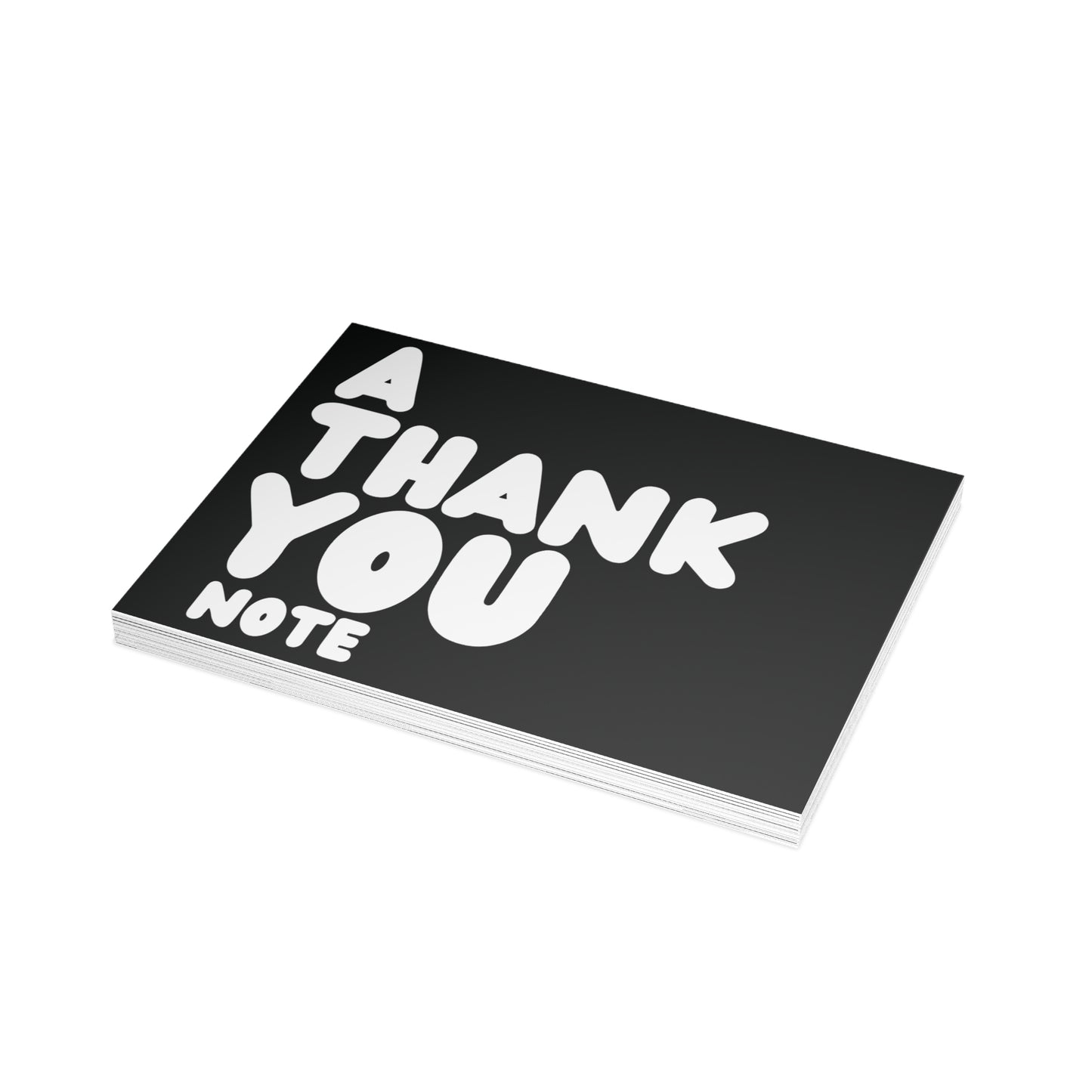 A Thank You Note in Black and White Postcard Set - 2 Sizes Available, Quantities of 10, 30, 50