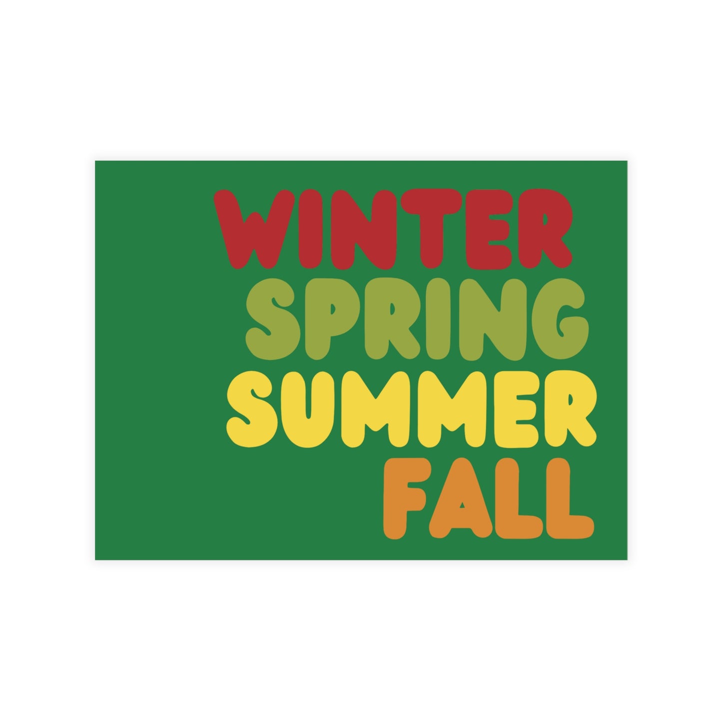 Green Winter Seasons Postcard Set - 2 Sizes Available, Quantities of 10, 30, 50