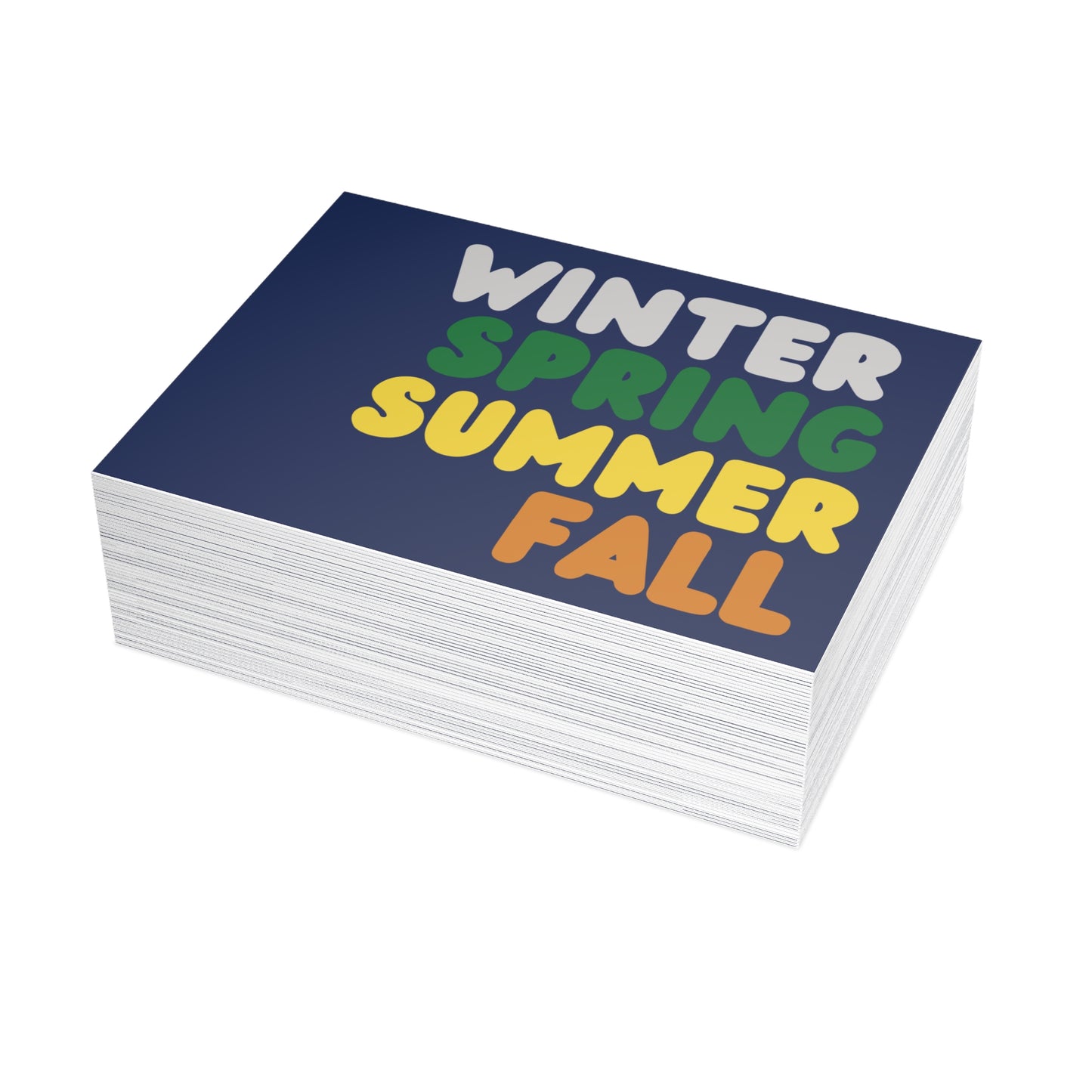 Blue Winter Seasons Postcard Set - 2 Sizes Available, Quantities of 10, 30, 50