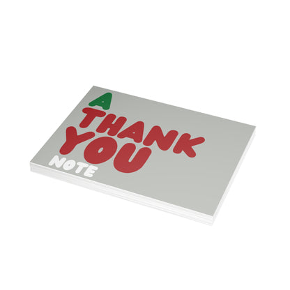 A Holiday Thank You Note in Grey Postcard Set - 2 Sizes Available, Quantities of 10, 30, 50