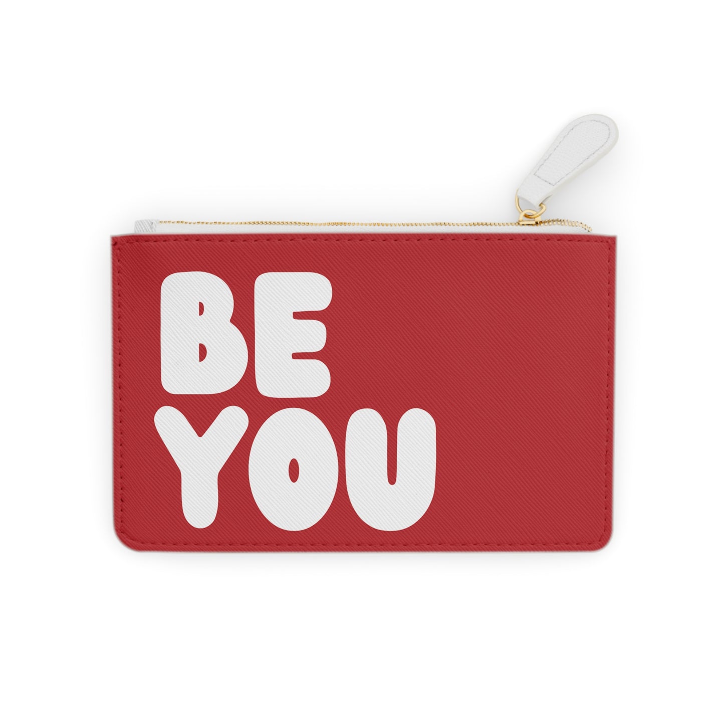 Be You Love in Red and White Small Zip-Up Pouch